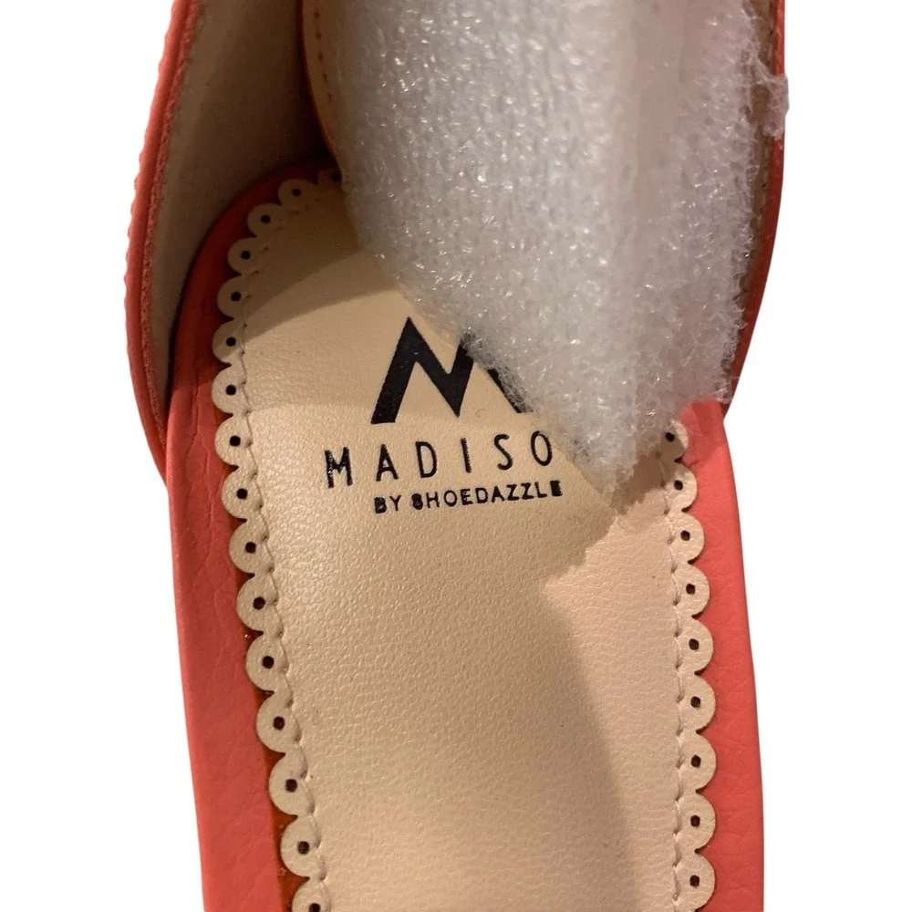 Madison by‎ Shoedazzle Gloria Coral Stiletto Heels Sandals Size 8 Ankle Strap